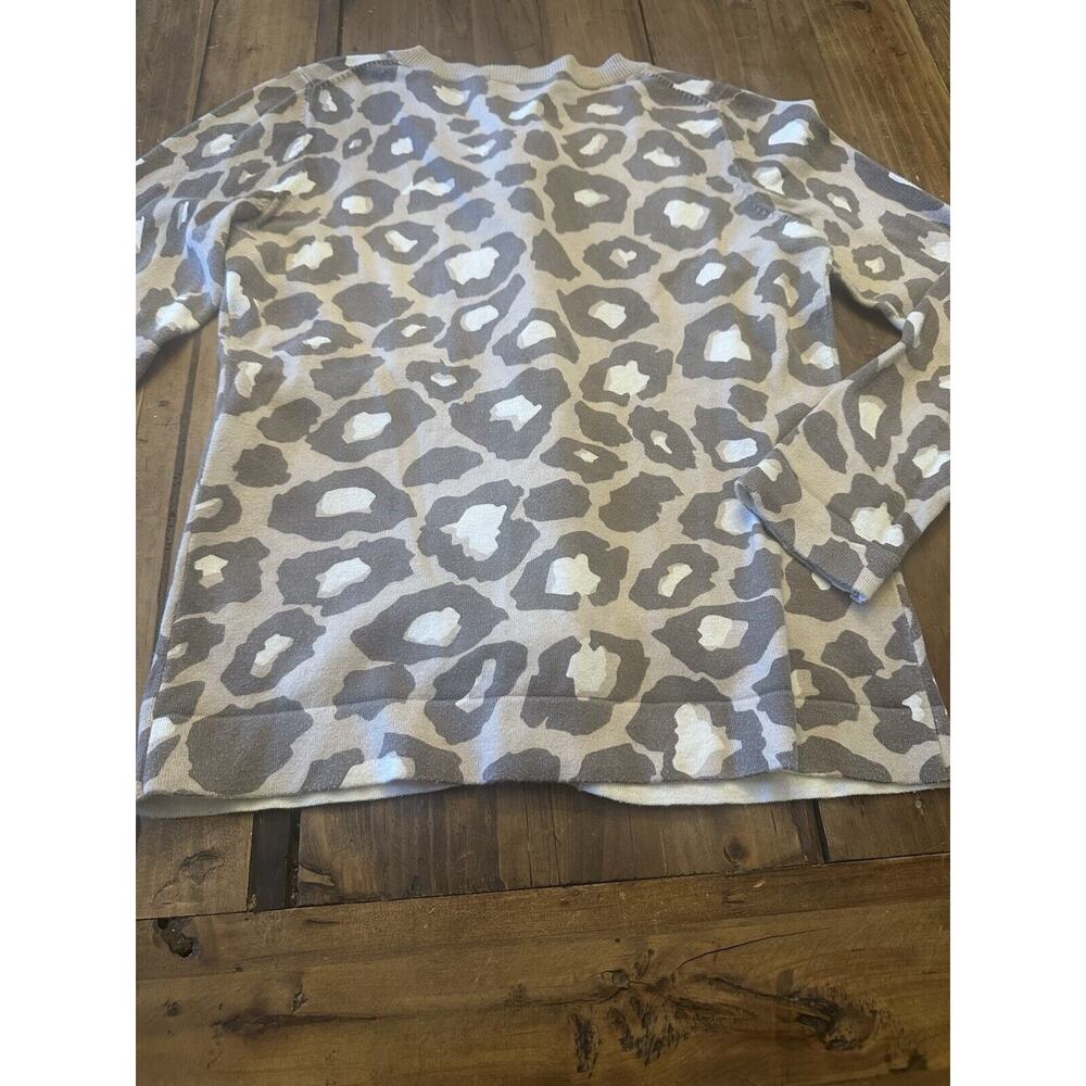 Boden Tan Brown Cream Animal Print Button Front Cardigan Sweater Size 6 Edgy - Picture 14 of 14